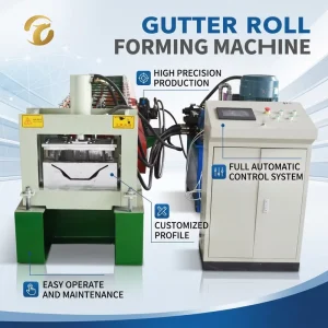 Full Automatic Color Metal Roof Gutter Roll Forming Machine with Motor Gear Bearing