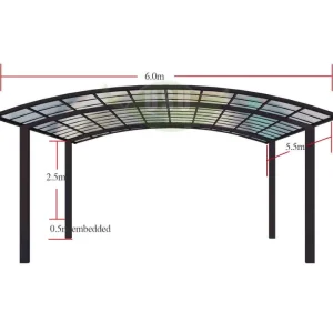Full House Luxury Windproof Fireproof Aluminum Metal Carport Canopy
