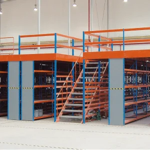 Fully Bolted Steel Gravity Mezzanine Rack 2-Layer High Duty 300-1000kg/m Adjustable Customizable Powder Coated Warehouse Storage