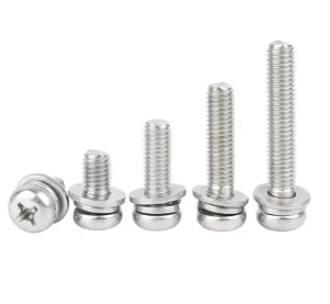 GB9074.4 GB9074.8 High Efficiency SS 304 Phillips Pan Head SEMS Screw Metric Double Washer Pre assembled For Professional Build