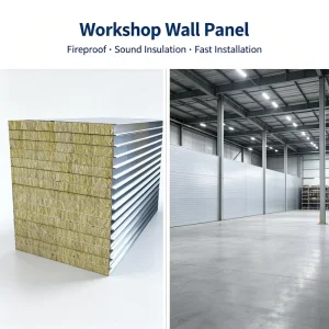 GMP Fireproof 100mm Rock Wool Sandwich Panel for Hospital Cleanroom Food Factory Pharmaceutical Ceiling Roof Panel Wall Panel