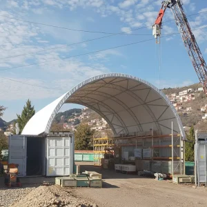 GS 40×40 Traditional Round Steel Canopy Durable Storage Shelter Building Portable Workshop Warehouse Cover 20ft 40ft