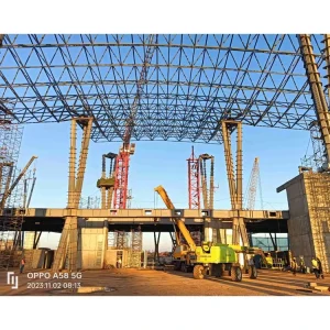 Galvanized Light Steel Parallel Grid Structure Airport Terminal Roof Trusses