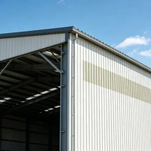 Galvanized Portal Steel Frame Prefabricated Warehouse Shed Industrial Steel Structure Building With Color Sandwich Panel