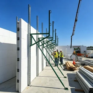 Galvanized Powder Coated Durable ICF Bracing System for Insulated Concrete Forms Building Adjustable ICF Support Scaffold