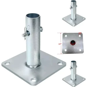 Galvanized Scaffold Base Plates 5 in X 5 in X 1-3/8 in OD Silver (4 Pack)