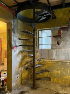 Galvanized Spiral Staircase Rainproof Hot dip Galvanized Spiral Ladder for Community Fire Escape Access