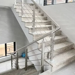 Galvanized Steel Balustrade System for Balconies Indoor Staircases Rustproof Metal Handrail Railing with Easy Install