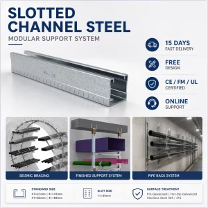 Galvanized Steel Channel Strut Channel For Seismic Support Systems In Commercial Buildings Projects