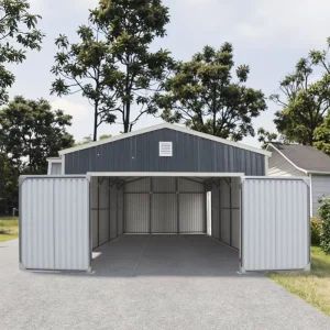 Galvanized Steel Frame Carport with Metal Sheet Canopy for Car Parking