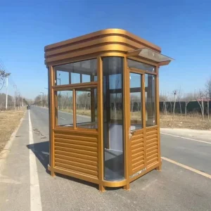 Galvanized Steel Guard Booth Prefabricated Weather Resistant Easy Install Outdoor Gate Security Booth for Site Entrance