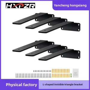 Galvanized Steel & Iron L-Type Invisible Triangular Bracket 6*1.6*1.6inch