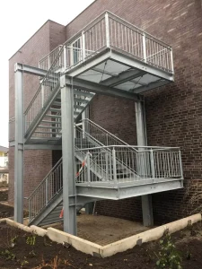 Galvanized Steel Ladder Heavy Duty Steel Ladder Steps Steel Grating Staircase
