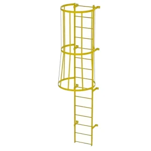 Galvanized Steel Ladder SS304 Climb Step Ladder Metal Ladder with Safety Cage