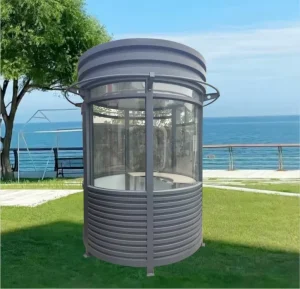 Galvanized Steel Security Guard Booth Waterproof Insulated Prefab Toll Booth Outdoor Gate Keeper Cabin for Parking Lot Community