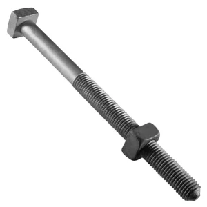 Galvanized Steel Silver Square Head Anchor Bolt with Square Nut Full Thread Design for Cross Arm Installation