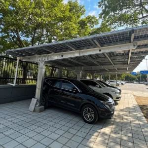 Galvanized Steel Solar Carport System Commercial Ground Mount PV Carport Shed