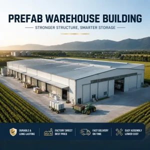 Galvanized Steel Structure Warehouse Corrosion Resistant Prefabricated Metal Storage Depot Shed