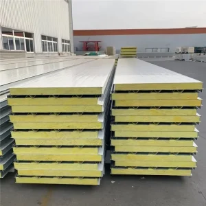 Galvanized Steel Surface Rock Wool Polyurethane Pir Eps Glass Wool Sandwich Panels Water Resistant Coastal Seaside