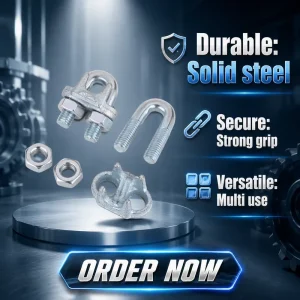 Galvanized Steel Wire Rope Grips Clamps U Bolts Fitting Cable Wire Anchor Clamp Heavy Duty M8 M36
