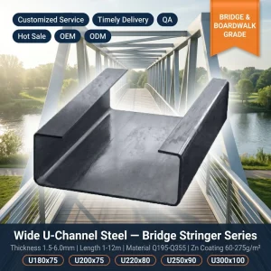 Galvanized Structural Steel Profiles U shaped C shaped Channel Steel 3mm 5mm Thickness Structural Steel Perforable