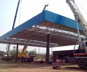 Gas Station Steel Girder Truss Canopy Roof Construction