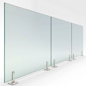 Glass Handrail Curved Stairs Floating Stairs Standoff Railing System Mirror Finish Steel Material Balcony Deck Application