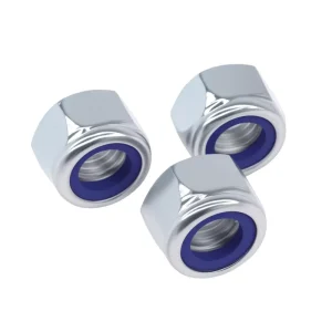 Glossy Galvanized Steel Grade 8.8 Hex Body Anti Loosening Nuts M6 M8 Nylon Locking Automotive Construction