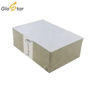 Glostar Customizable Size Thickness Eco Friendly Rock Wool Insulation Panel PU Sealed Edges Galvanized Steel for Hotel Use Fire