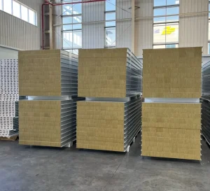 Glostar Waterproof Fireproof PU Rock Wool Industrial Eco Friendly Exterior Wall Sandwich Panel for Workshop Warehouse CE ISO