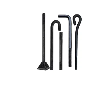 Grade 4.8 8.8 Carbon Steel L Type J Type Anchor Bolts M24 Zinc Plated Foundation Embedded Bolts for Steel Structure