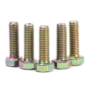 Grade 8.8 Carbon Steel DIN 933 Full Thread Hex Head Bolt with Yellow Zinc Finish for Industrial Assembly