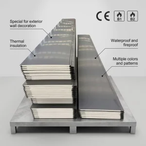 Grey Color Polyurethane Sandwich Panel with One Straight Groove Pattern Decorative PU Sandwich Panel for Building Insulation