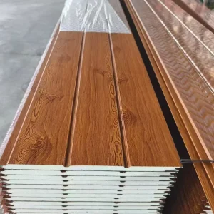 Groove Pattern Steel Multicolor Steel Sandwich Panel Metal Panel Wall Cladding Board Moistureproof and Fireproof Wall Board
