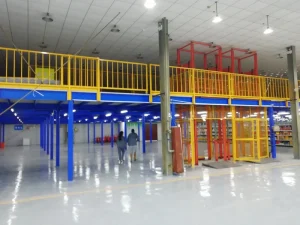 H Beam Steel Mezzanine Floor Structural System with Columns Main Beams Secondary Beams for Warehouse