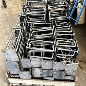 HDG Carbon Steel Pre-Embedded Steel Plates Concrete Embeds Base Plate with Anchor Rebar for Structural Curtain Wall Construction