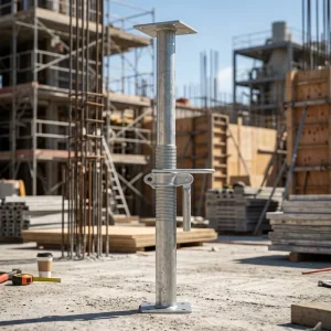 HFJD Modern High Strength Silver Scaffolding Columns Construction Electro galvanized Adjustable Steel Folding Pillars Customized