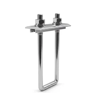 HQ Mount Double Hole Solar U Clamp End Clamp for Square Tube PV Mounting System Steel for Solar Panel Installation