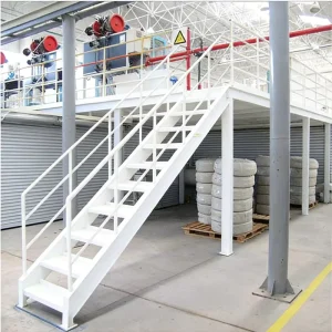 HTS 1212 Heavy Duty Rack Supported Mezzanine Custom Steel Stairs for Warehouse