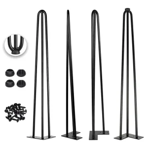Hairpin Leg 28 Inch Black U V Shaped Iron Steel Restaurant Desk Feet Dining Metal Furniture Hairpin Table Legs