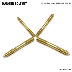 Hanger Bolt Assortment Kit M6 M8 M10 M12 Mixed Double End Wood To Metal Thread Carbon Steel Yellow Zinc Hardware Set DIN
