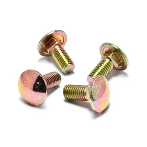 Hardened Carbon Steel Golden Zinc Carriage Bolt for High Torque Clamping Needs