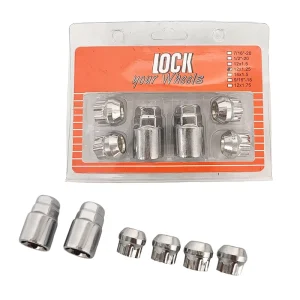 Hardware Lug Nut Lock Set 4+2 Pcs Carbon Steel Anti-Theft Fastener Wheel Nut Easy to Install