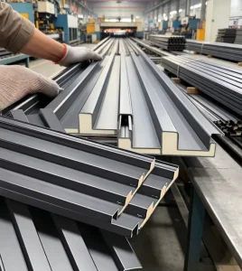 Heat Insulated Aluminum Faced Color Steel Bottom Panels 45 950 05 for Warehouse Prefabricated Building Roof Wall