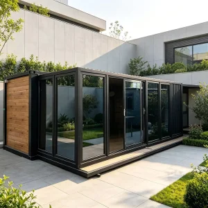 Heavy Black Steel Frame Detachable Prefabricated Container House Moisture Proof 10 40ft Expandable Foldable Building