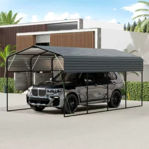 Heavy Duty 11*19ft Metal Carport Kit with Galvanized Steel Roof Outdoor Storage Carport with House Use Steel Structure