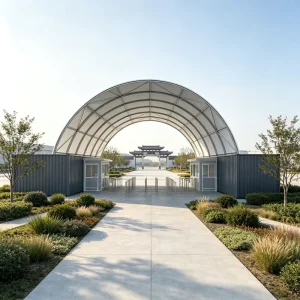 Heavy Duty 12m Wide Container Canopy Outdoor Metal Steel Frame Roof Shelter with PVC for Garages Shipping Container Tents