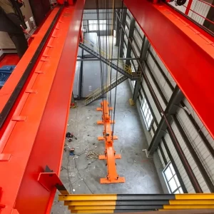 Heavy Duty 20T 50T QC European Double Beam Bridge Crane with Electromagnetic Chuck for Scrap Metal Recycling Factory