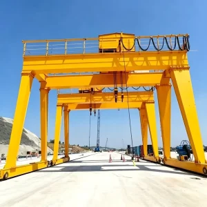 Heavy Duty 32 Ton Double Girder Gantry Crane Rail Mounted for Bridge Precast Yard and Heavy Steel Handling