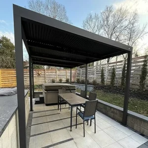 Heavy-Duty Aluminum Frame Pergola Brackets Kit Customizable Size Outdoor Slanted Roof Waterproof Canopy Cover Windproof Powder